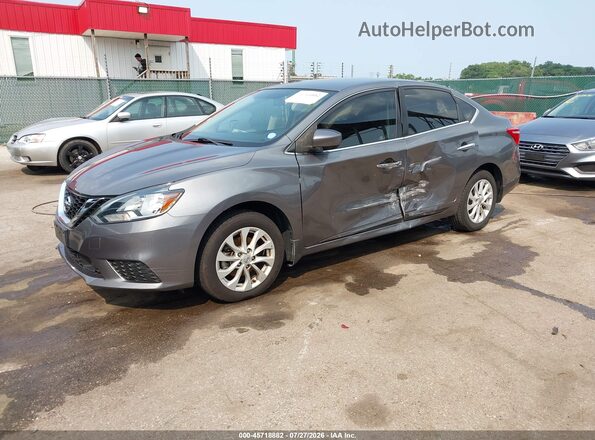 3N1AB7AP9JY213686 2018 NISSAN SENTRA Gray Առջևի ձախ երեք քառորդ տեսարան