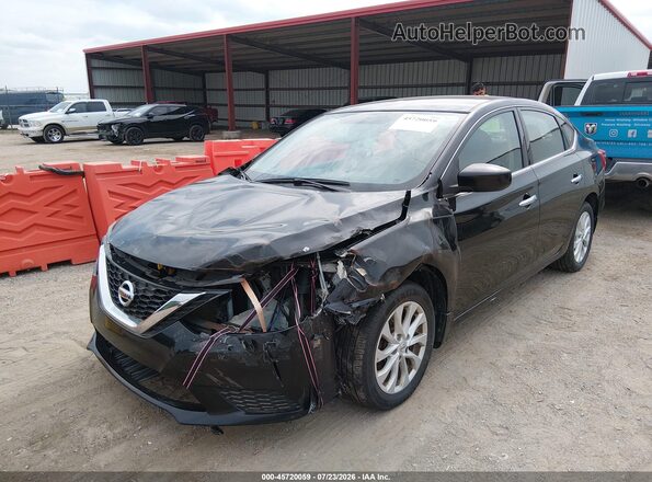 3N1AB7AP9KL607400 2019 NISSAN SENTRA Черный Передняя левая четверть