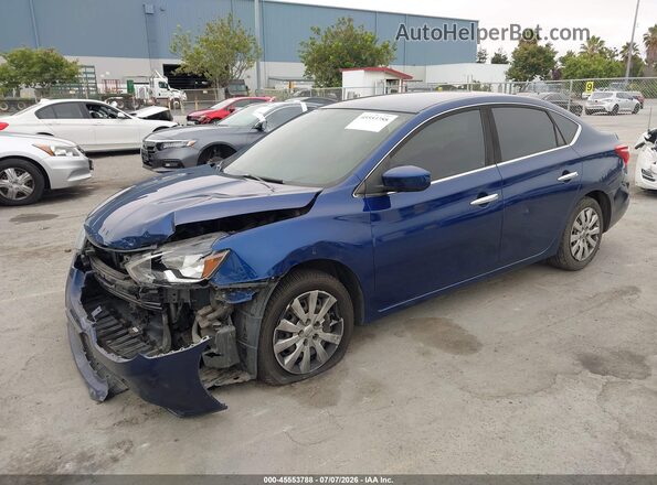 3N1AB7AP9KY262582 2019 NISSAN SENTRA Blue Przód lewy