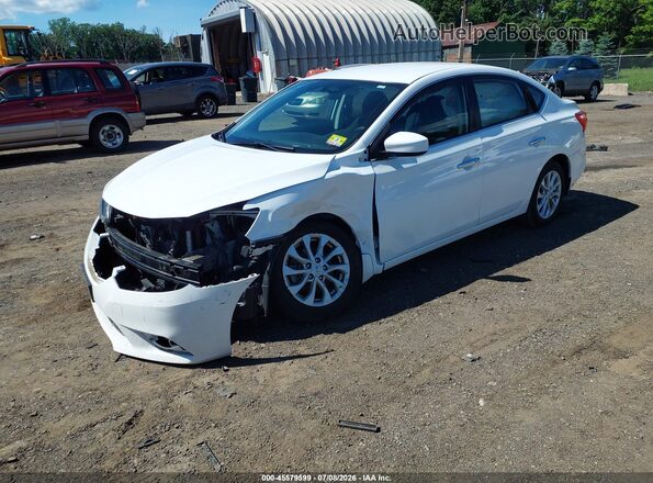 3N1AB7AP9KY300392 2019 NISSAN SENTRA Белый Передняя левая четверть