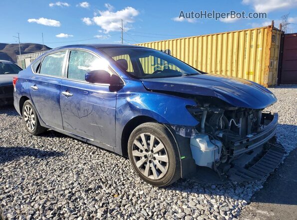 3N1AB7AP9KY323980 2019 NISSAN SENTRA Blue Передня права чверть