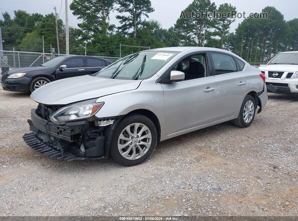 3N1AB7AP9KY374086 2019 NISSAN SENTRA Silver წინა მარცხენა ხედი სამი მეოთხედიდან