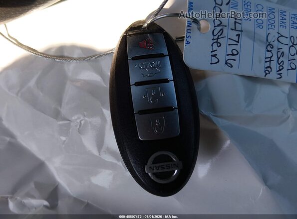 3N1AB7AP9KY447196 2019 NISSAN SENTRA White Вид панелі приладів