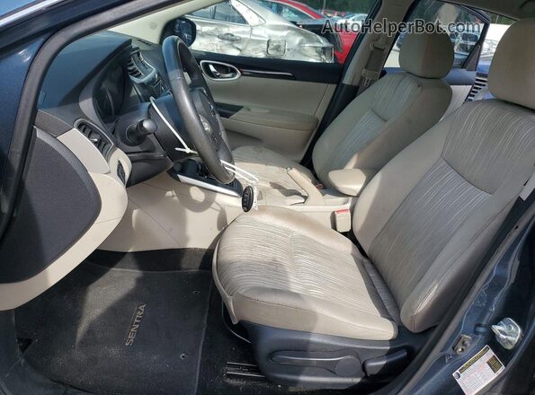 3N1AB7APXHY296863 2017 NISSAN SENTRA Синий Вид салона спереди
