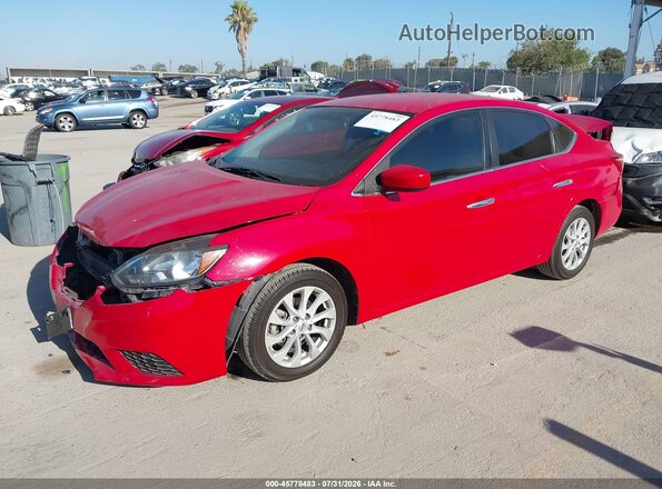 3N1AB7APXKL611424 2019 NISSAN SENTRA Красный Передняя левая четверть