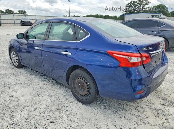 3N1AB7APXKY207154 2019 NISSAN SENTRA Blue Trasero izquierdo