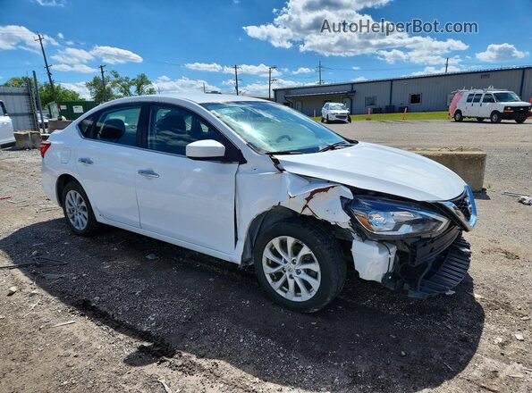 3N1AB7APXKY322174 2019 NISSAN SENTRA Белый Передняя правая четверть