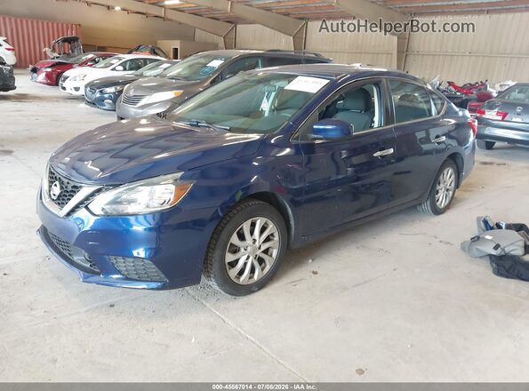 3N1AB7APXKY408942 2019 NISSAN SENTRA Dark Blue Առջևի ձախ երեք քառորդ տեսարան