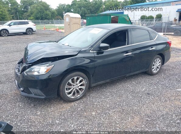 3N1AB7APXKY448146 2019 NISSAN SENTRA Black Առջևի ձախ երեք քառորդ տեսարան