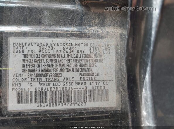 3N1AB8BV0PY299823 2023 NISSAN SENTRA Black Vista del compartimento del motor