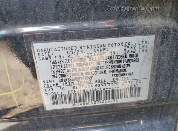 3N1AB8BV0RY216491 2024 NISSAN SENTRA Black Widok naklejki z numerem VIN