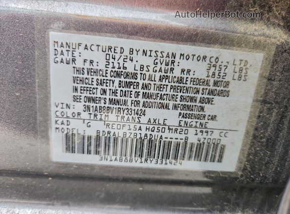 3N1AB8BV1RY331424 2024 NISSAN SENTRA Gray Вид підкапотного простору