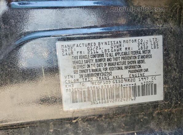 3N1AB8BV2MY242762 2021 NISSAN SENTRA Черный Вид подкапотного пространства
