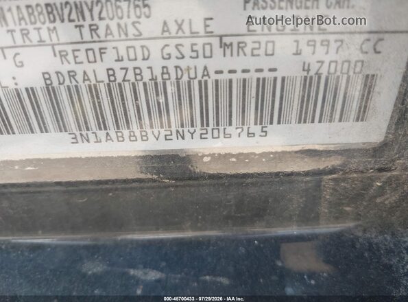 3N1AB8BV2NY206765 2022 NISSAN SENTRA Черный Вид подкапотного пространства