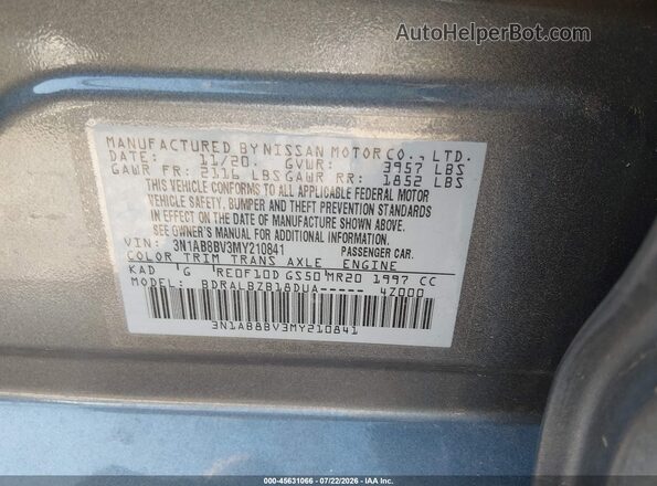 3N1AB8BV3MY210841 2021 NISSAN SENTRA Gray Vista del compartimento del motor