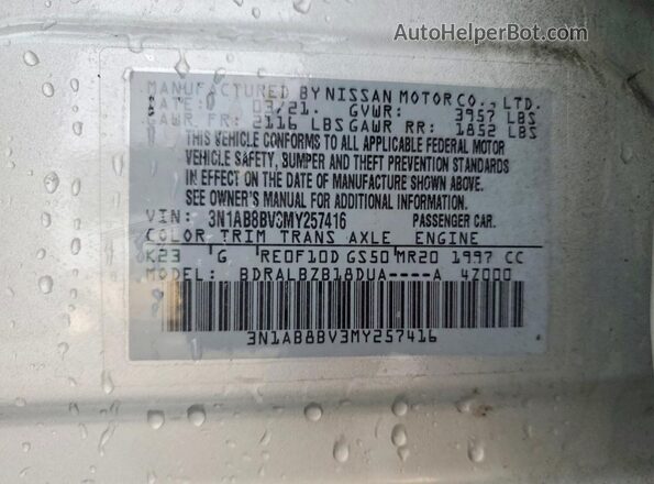 3N1AB8BV3MY257416 2021 NISSAN SENTRA Silver Engine compartment view