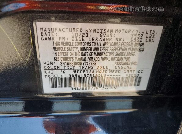 3N1AB8BV3RY242728 2024 NISSAN SENTRA Black Vista del compartimento del motor