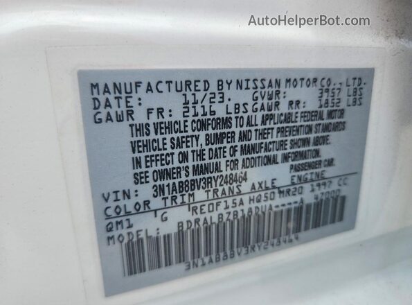 3N1AB8BV3RY248464 2024 NISSAN SENTRA White ძრავის განყოფილების ხედი