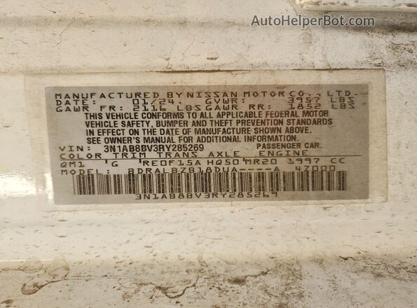 3N1AB8BV3RY285269 2024 NISSAN SENTRA White Widok komory silnika