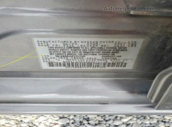 3N1AB8BV4PY307082 2023 NISSAN SENTRA Charcoal VIN კოდის სტიკერის ხედი