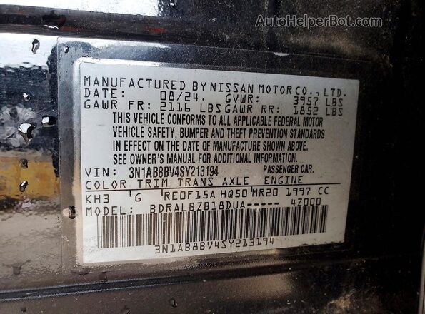 3N1AB8BV4SY213194 2025 NISSAN SENTRA Black Շարժիչի բաժամունքի տեսք