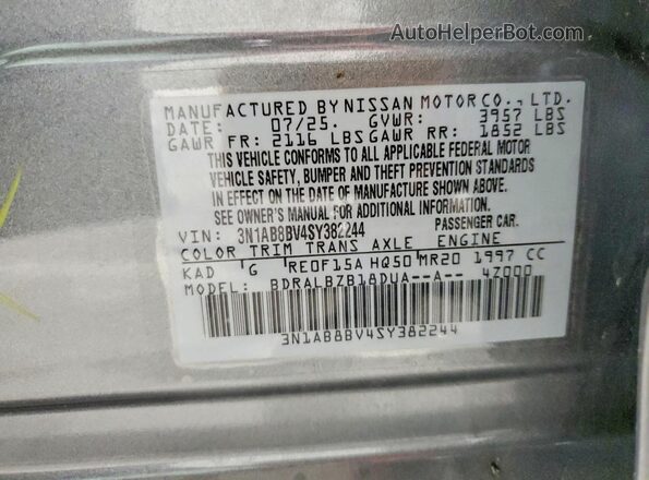 3N1AB8BV4SY382244 2025 NISSAN SENTRA Gray ძრავის განყოფილების ხედი