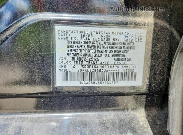 3N1AB8BV5RY261927 2024 NISSAN SENTRA Black VIN կոդի պիտակի տեսք