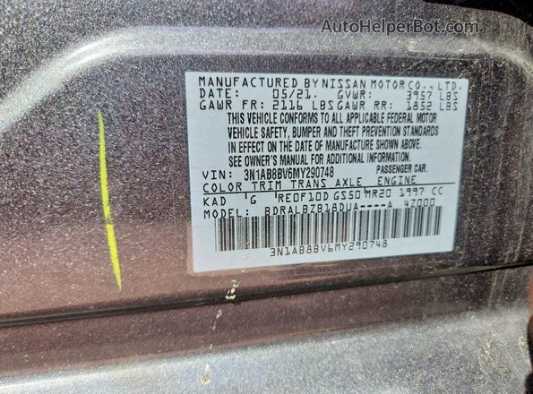 3N1AB8BV6MY290748 2021 NISSAN SENTRA Gray Vista del compartimento del motor