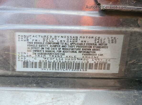 3N1AB8BV6RY320158 2024 NISSAN SENTRA Gray Vista del compartimento del motor