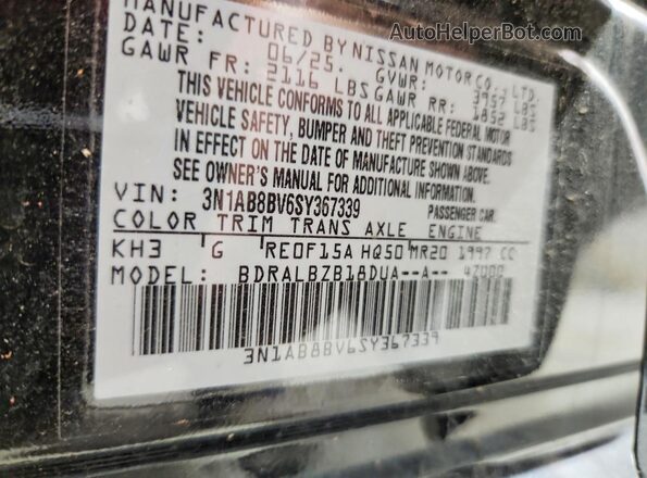 3N1AB8BV6SY367339 2025 NISSAN SENTRA Черный Вид подкапотного пространства
