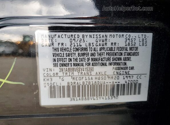 3N1AB8BV6SY415390 2025 NISSAN SENTRA Black Engine compartment view