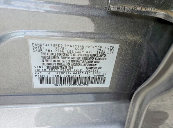 3N1AB8BV7RY281998 2024 NISSAN SENTRA Gray Вид підкапотного простору