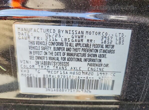 3N1AB8BV7SY369326 2025 NISSAN SENTRA Black Вид підкапотного простору