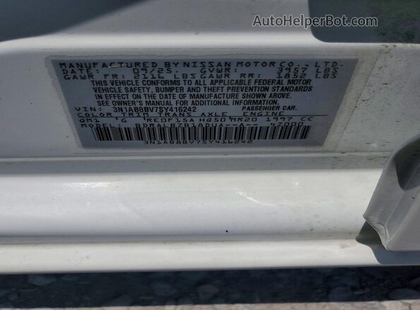 3N1AB8BV7SY416242 2025 NISSAN SENTRA White Շարժիչի բաժամունքի տեսք
