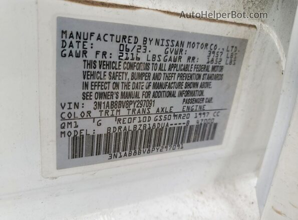 3N1AB8BV8PY297091 2023 NISSAN SENTRA White Widok komory silnika