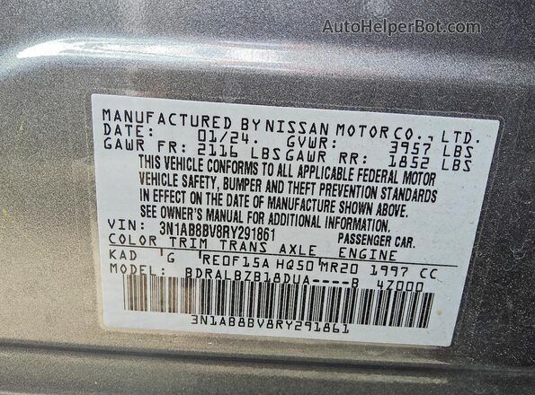 3N1AB8BV8RY291861 2024 NISSAN SENTRA Gray Вид підкапотного простору