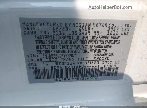 3N1AB8BV9RY262871 2024 NISSAN SENTRA White ძრავის განყოფილების ხედი