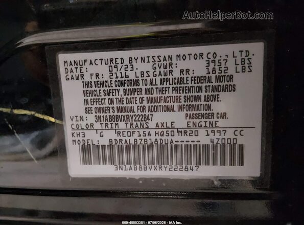 3N1AB8BVXRY222847 2024 NISSAN SENTRA Black Vista del compartimento del motor