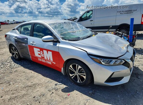 3N1AB8CV0MY217244 2021 NISSAN SENTRA Серебряный Передняя правая четверть