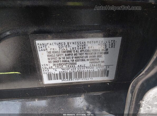 3N1AB8CV0PY256646 2023 NISSAN SENTRA Black Vista del compartimento del motor