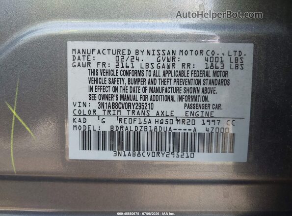 3N1AB8CV0RY295210 2024 NISSAN SENTRA Silver Widok komory silnika
