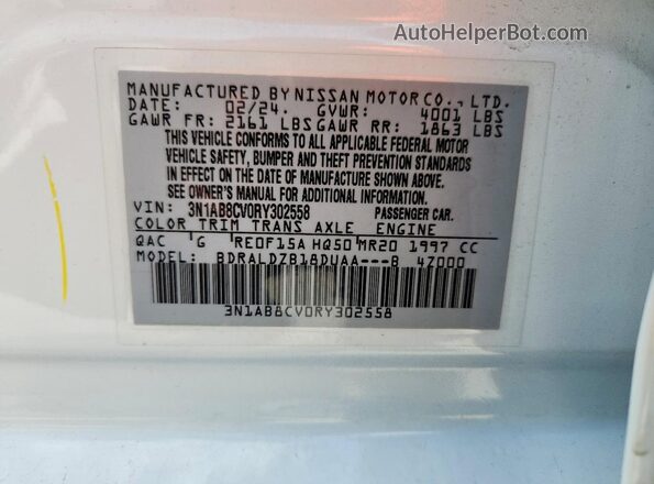 3N1AB8CV0RY302558 2024 NISSAN SENTRA White VIN sticker view
