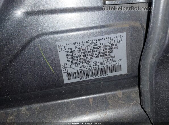 3N1AB8CV0RY332028 2024 NISSAN SENTRA Gray Շարժիչի բաժամունքի տեսք