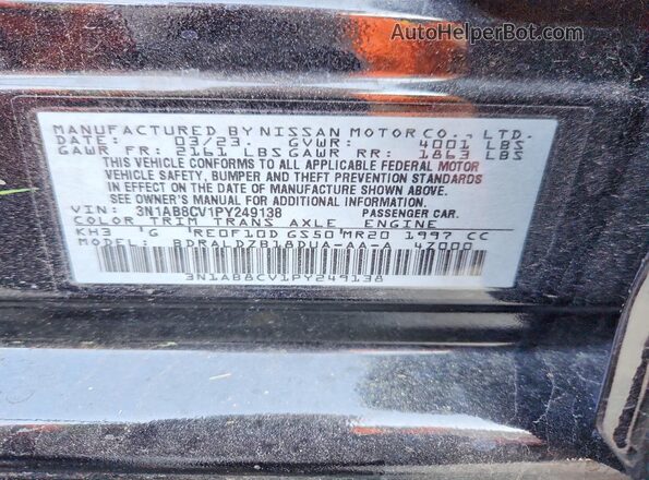 3N1AB8CV1PY249138 2023 NISSAN SENTRA Black Շարժիչի բաժամունքի տեսք