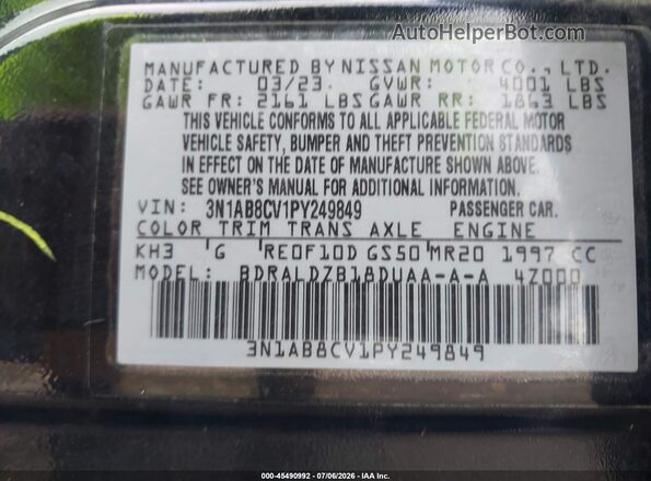 3N1AB8CV1PY249849 2023 NISSAN SENTRA Black Շարժիչի բաժամունքի տեսք