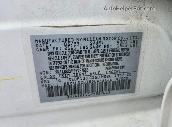 3N1AB8CV1PY287663 2023 NISSAN SENTRA Белый Вид подкапотного пространства