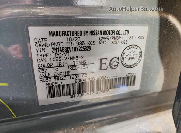 3N1AB8CV1RY225828 2024 NISSAN SENTRA Gray ძრავის განყოფილების ხედი
