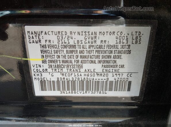 3N1AB8CV1RY327856 2024 NISSAN SENTRA Black Widok komory silnika