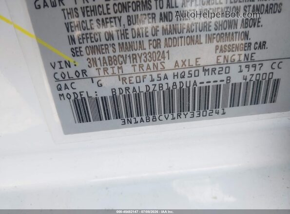 3N1AB8CV1RY330241 2024 NISSAN SENTRA White Engine compartment view
