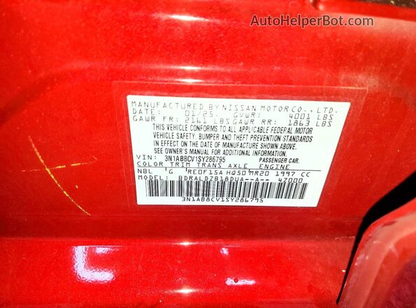 3N1AB8CV1SY286795 2025 NISSAN SENTRA Красный Вид подкапотного пространства